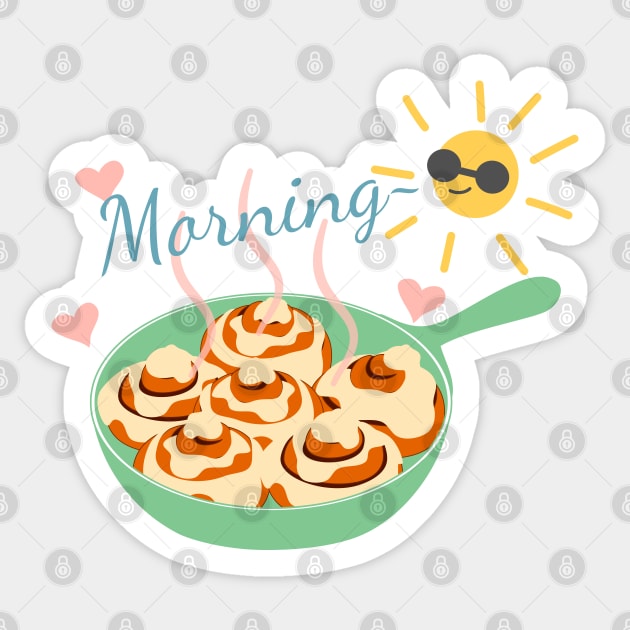 Morning Cinnamon Rolls Sticker by LulululuPainting